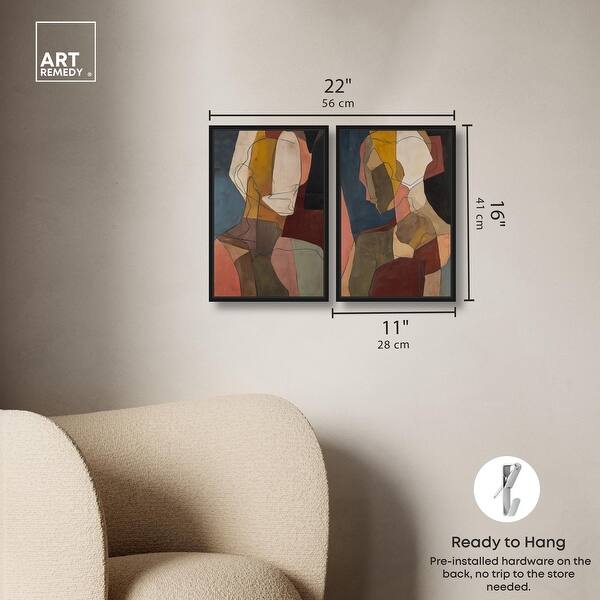 dimension image slide 1 of 24, Contemplation Dialogue Abstract Art Set Canvas Print by Art Remedy