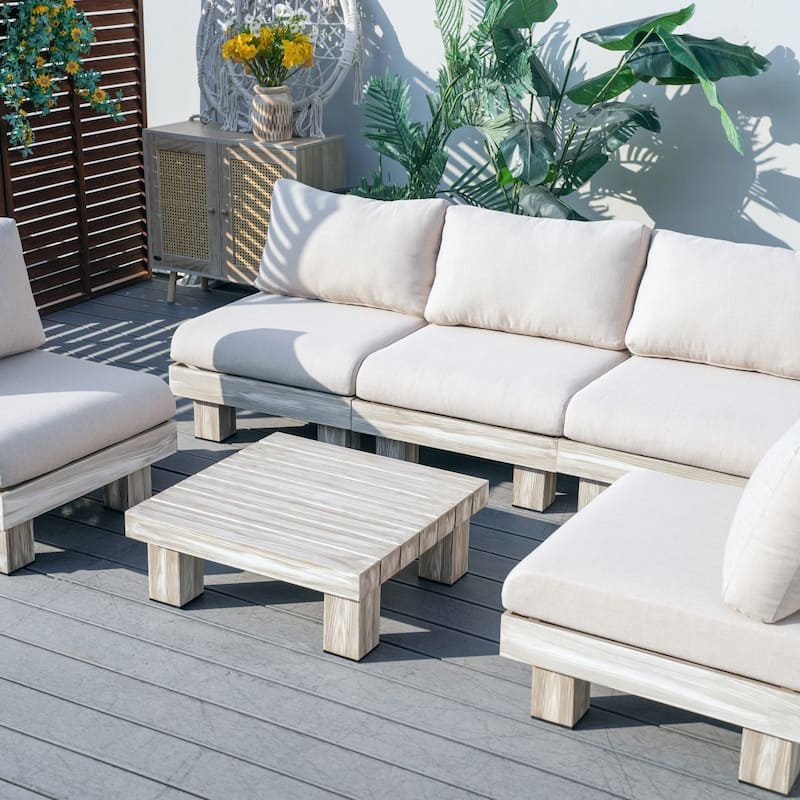 Outdoor Aluminum Conversation Sofa Set with Sponge-filled Cushion