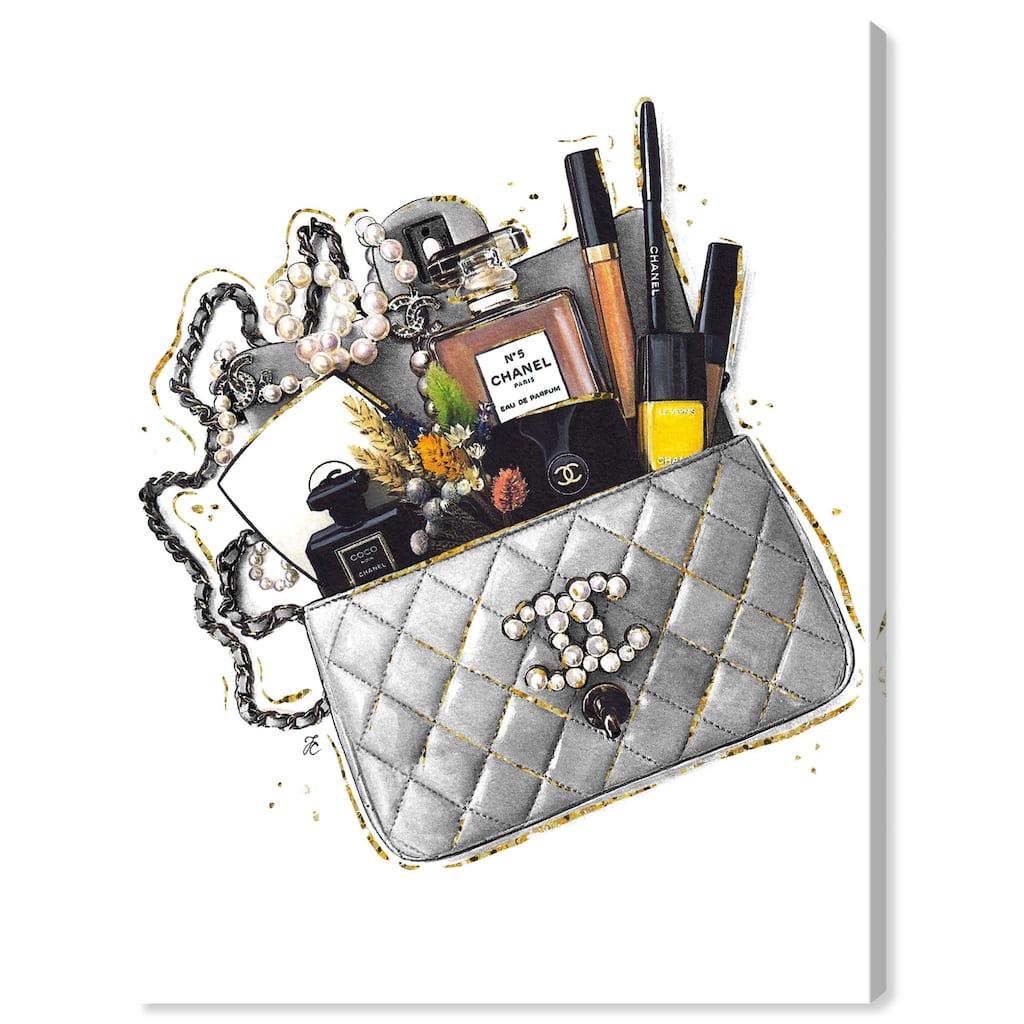 Grey Treasure Bag Canvas by Art Remedy, Gallery Wrapped