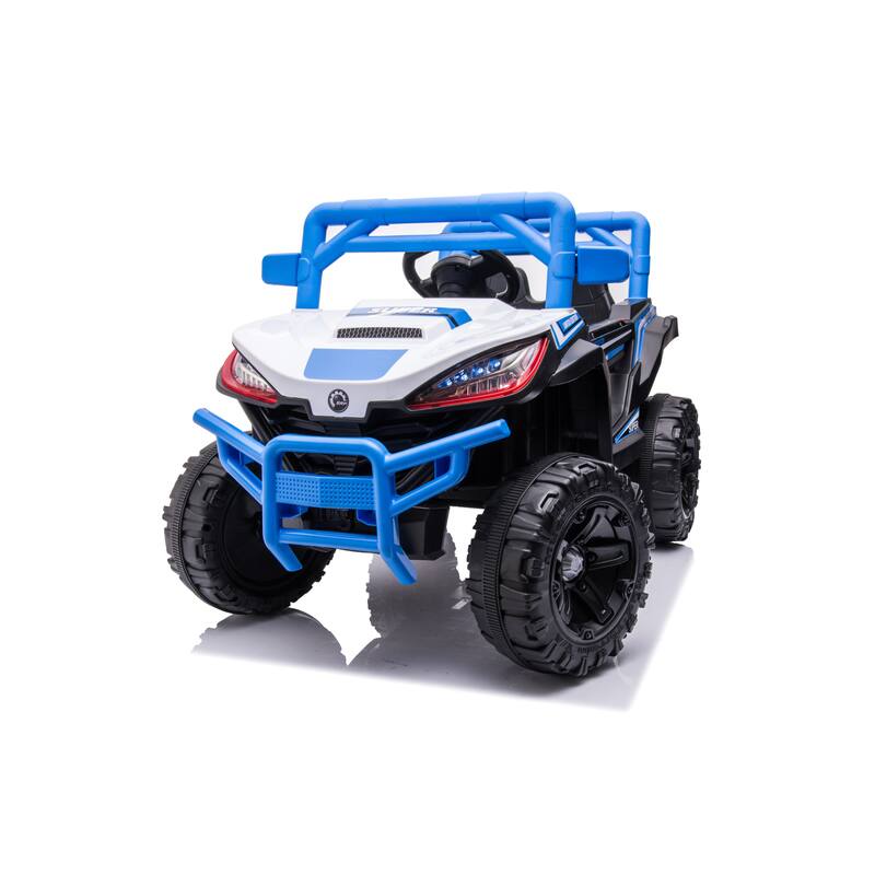 12V Ride-On Car for Kids with Parental Remote Control, LED Lights, and Music Player