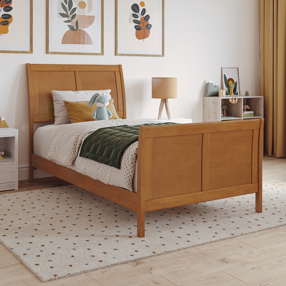 AFI, Portland Solid Wood Low Profile Platform Bed with Matching Footboard