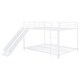 preview thumbnail 15 of 18, White Full over Full Size Metal Bunk Bed with Slide and Guardrails for Kids, Boys and Girls, Bedroom