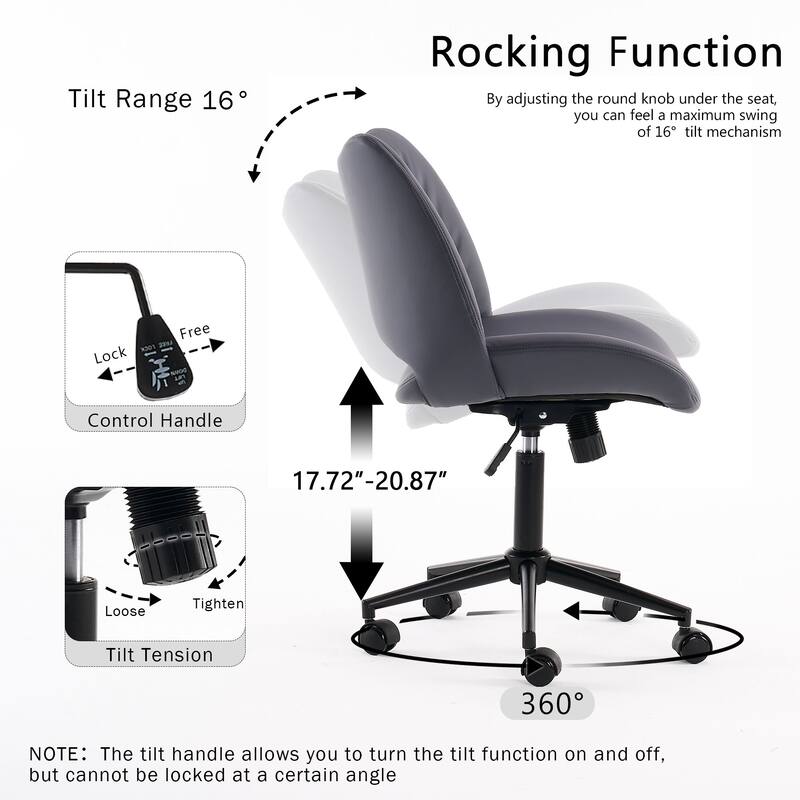 Ergonomic Faux Leather Office Chair, Swivel Task Chair