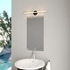 preview thumbnail 7 of 9, Whittier 1-Light 23.75 inch Wide Matte Black Bathroom Vanity Lighting Fixture, Center Night Light, White Shade, LED Wall Sconce