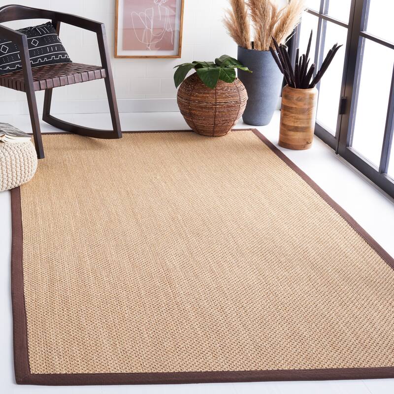SAFAVIEH Natural Fiber Venus Casual Border Sisal Rug - 3' x 5' - Maize/Brown