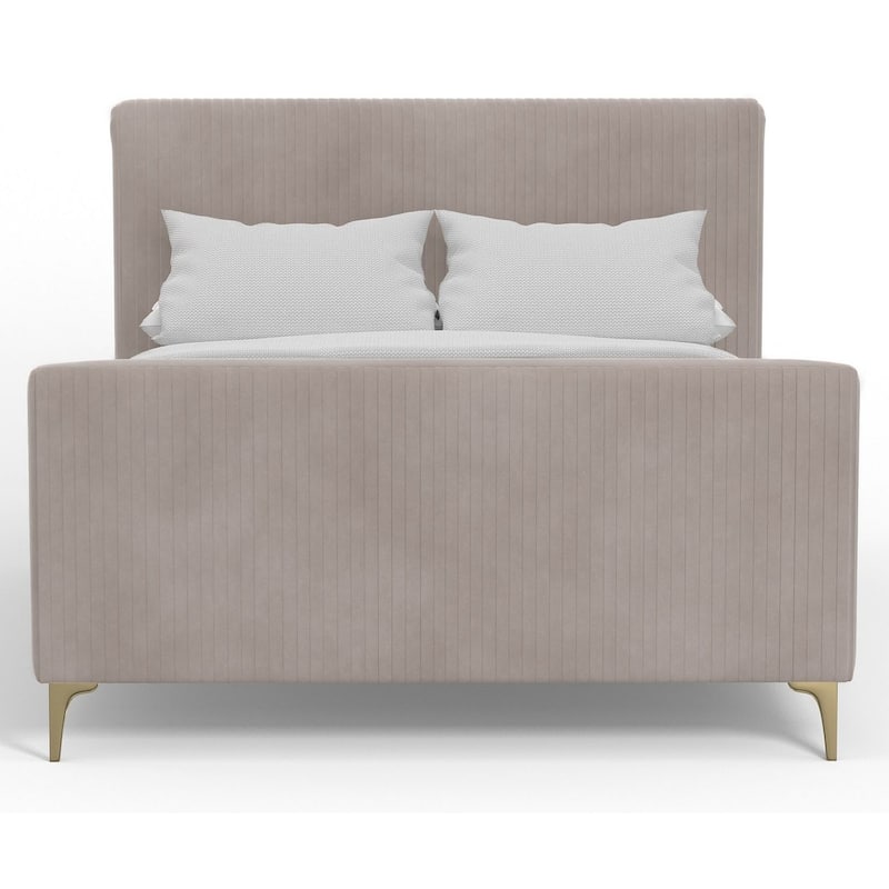 Alpine Furniture Zaldy Platform Bed, Light Grey