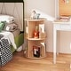 preview thumbnail 6 of 7, Coffee MDF Kids Rotating Bookshelf 8 Compartments 360-degree Swivel and Bear Baffles - 16"L x 16” W x 25.5" H