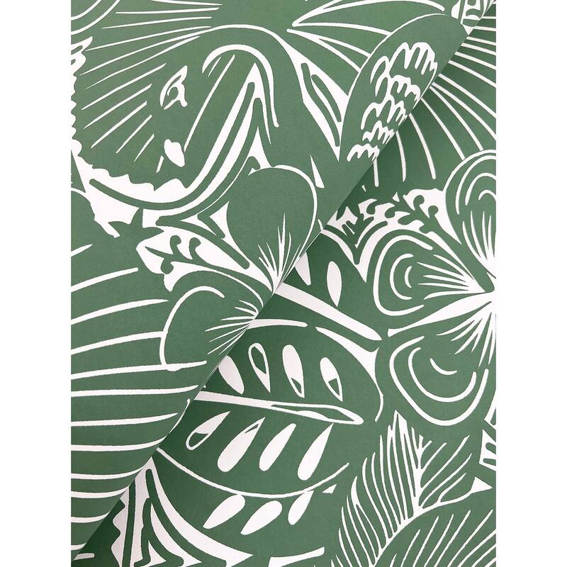 A-Street Prints Idalia Green Floral Flamingo Wallpaper