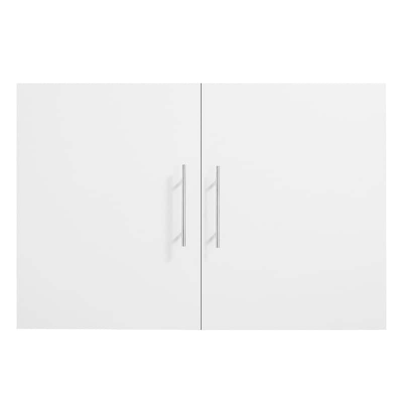 White Wall Cabinet with Adjustable Shelves and 2-Door Laundry Room Storage for Bathroom or Kitchen - 16" x 36" x 24"
