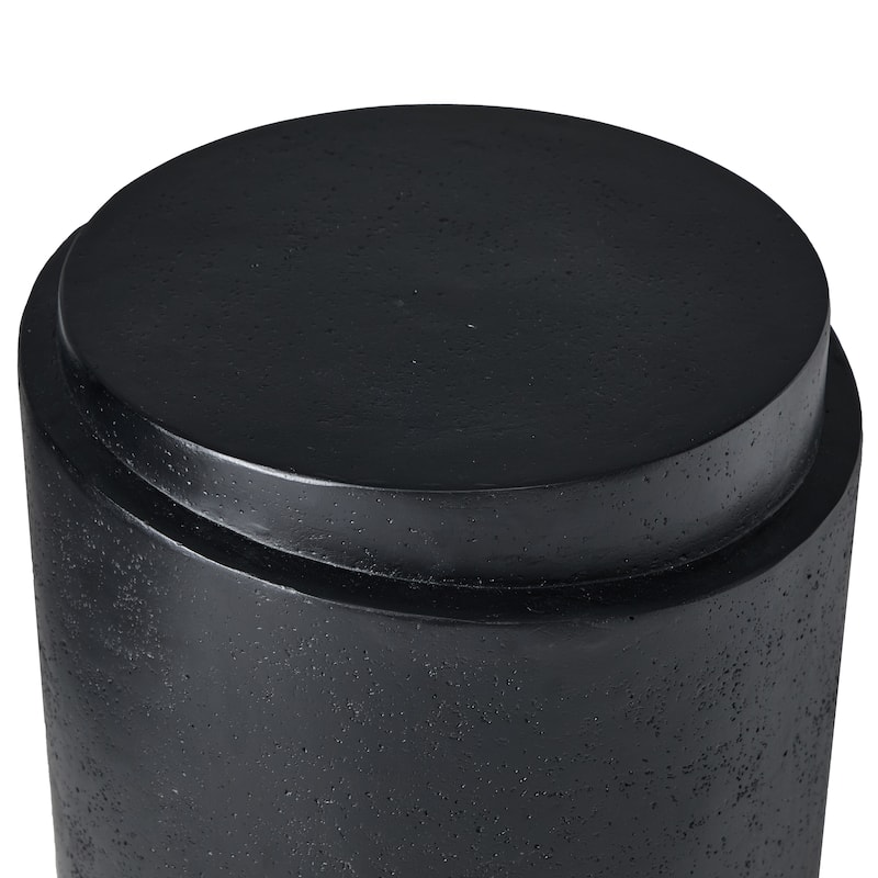 Christopher Knight Home - Terra Modern MGO Outdoor Side Table with Sloped Top in Black - 16.34"W x 16.34"D x 18.7"H