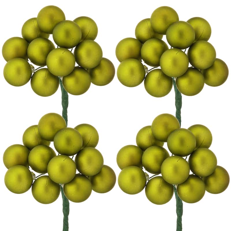 30mm Shatterproof Plastic 12 Bunch Matt Stemball Set of 4