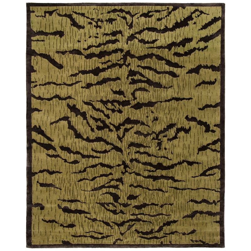 SAFAVIEH Couture Hand-knotted Shlomit Tiger Silk/ Wool Rug