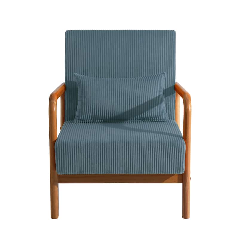 Modern Upholstered Accent Chair with Wood Legs Set of 2