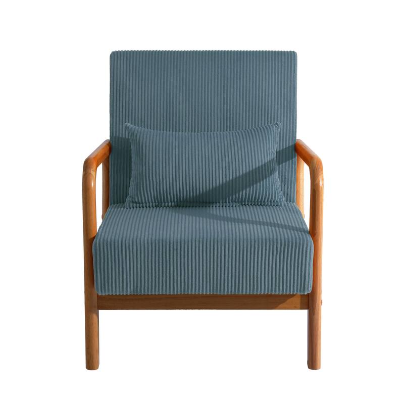 Mid-Century Upholstered Accent Chair with Wood Frame