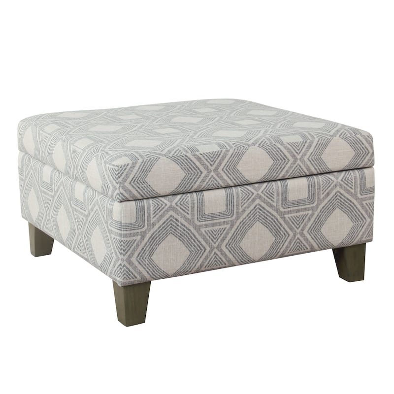 HomePop Luxury 28 Inches Square Storage Ottoman