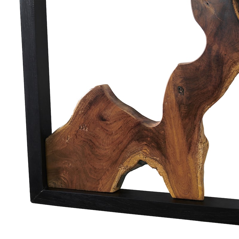 Greenage Teak Wall Decor Natural Live Edge Hanging Art Sculpture
