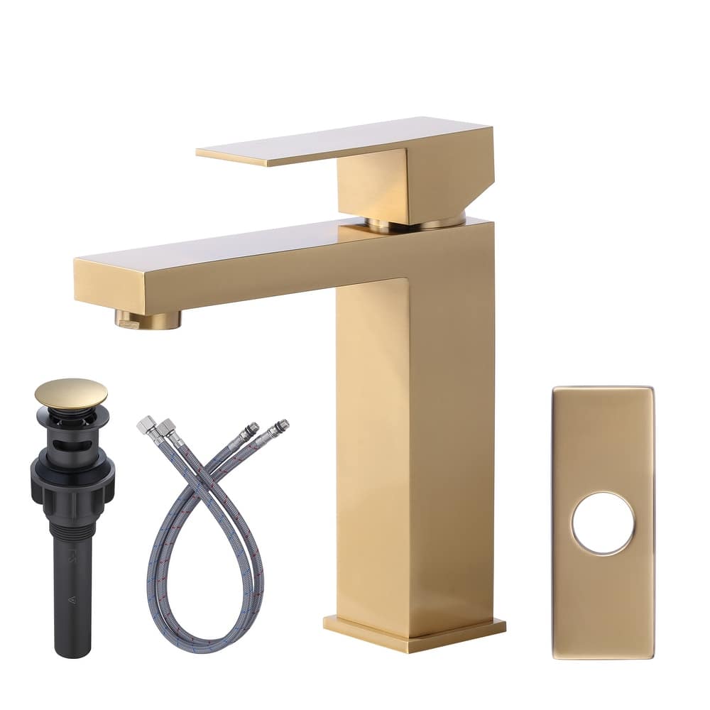 WOWOW 1.2 GPM Modern Single Handle Bathroom Sink Faucet