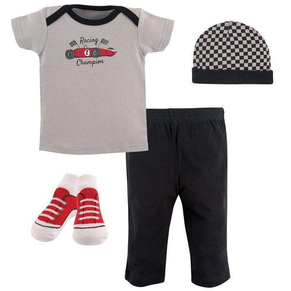 slide 1 of 1, Hudson Baby Infant Boy Layette Boxed Giftset, Racing, 0-3 Months - Racing 0-3 Months - Racing