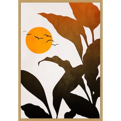 Mystic River by Eins Kubistika Framed Canvas Wall Art Print - Sylvie Bright Gold