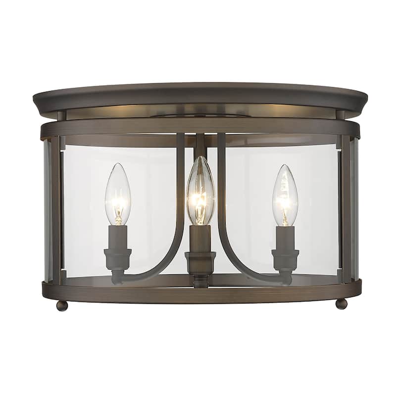 Golden Lighting Payton 3-light Flush Mount in Matte Black