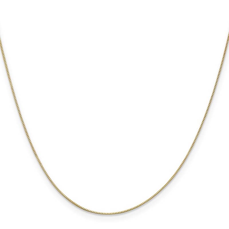 Curata 10k Yellow Gold 0.5mm Baby Box Chain Necklace (Lobster)