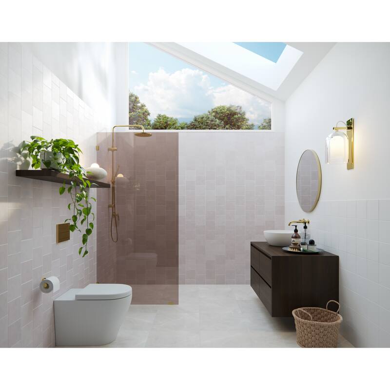 Ursa 30 in. x 78 in. Fully Frameless Glass Shower Panel - Single Fixed Panel with Bronze Tint