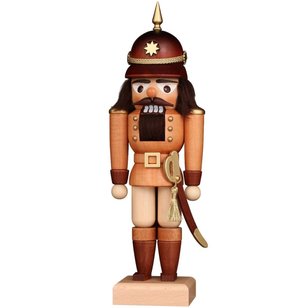 11.5" Brown Black Policeman Natural Nutcracker decor