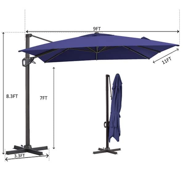 20 ft patio umbrellas PURPLE LEAF 15x9ft Double-Sided Rectangular Outdoor Market Umbrella with Base, Light Grey the umbrella comes with a durable HDPE base that is easy to fill and keeps the umbrella sturdy. Kozyard 15 FT Double-Sided Rectangular
