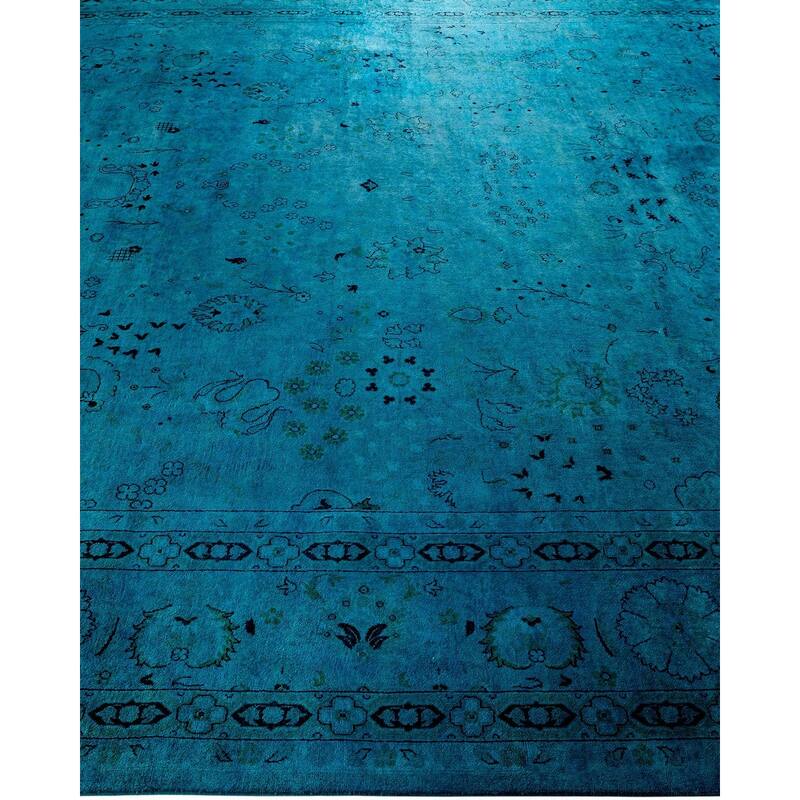 Fine Vibrance, One-of-a-Kind Hand-Knotted Area Rug - Blue, 9' 2" x 12' 5" - 9' 2" x 12' 5"