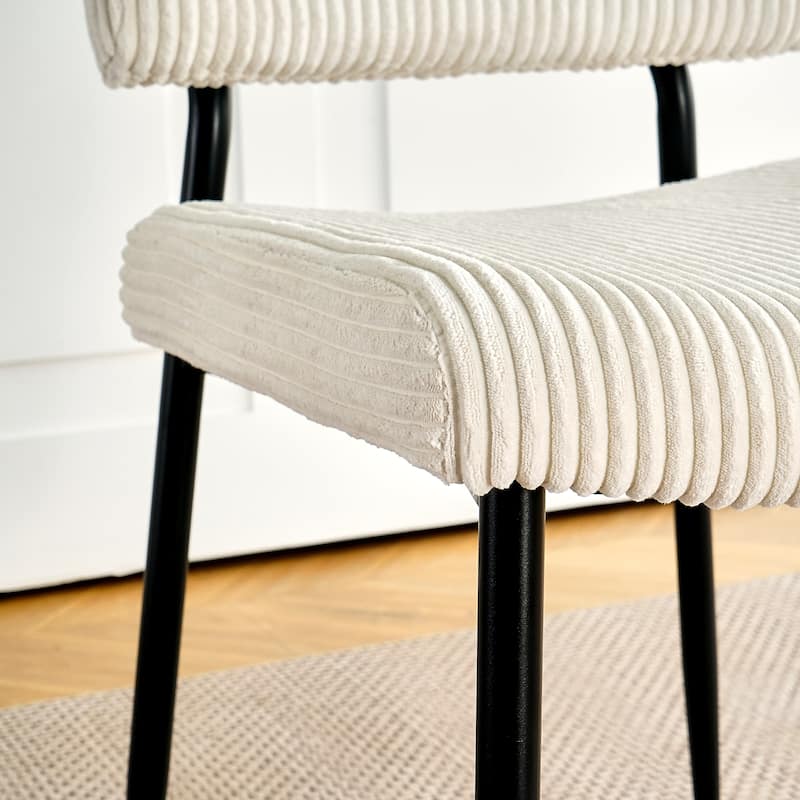 Fabric Seat Metal Frame Dining Chairs(set of 2)