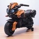 preview thumbnail 1 of 4, 6V Electric Kids Motorcycle, Battery-Powered Off-Road Ride-On Dirt Bike with Pedal, Headlights & Training Wheels Orange