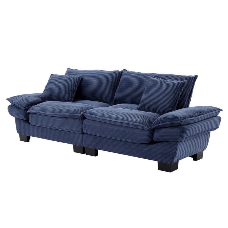 Oversized Corduroy Loveseat Sofa - 84" Wide Deep-Seat Couch with Pillows for Living Room, Apartment, Office