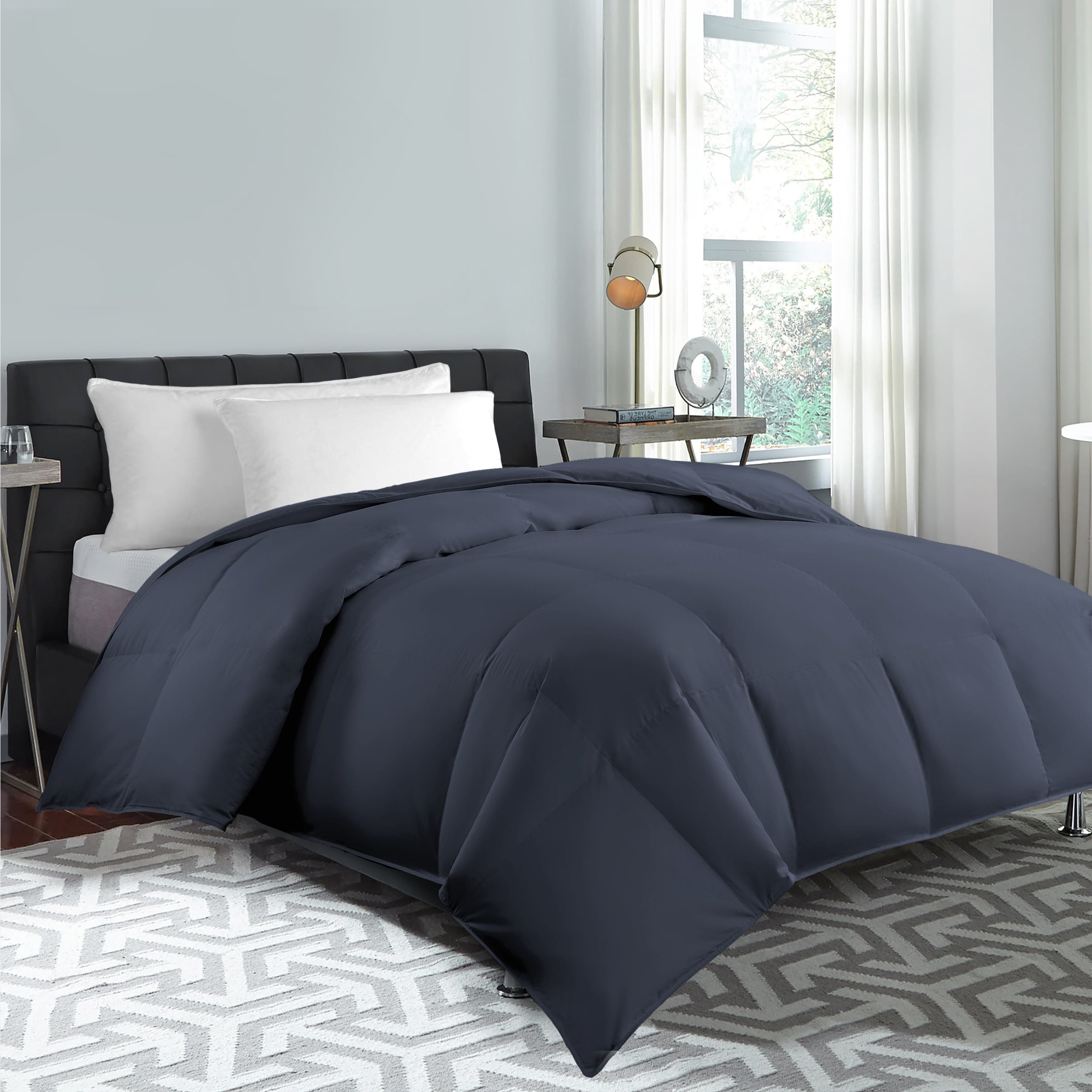 Globon white goose down comforter queen/full size, 50 oz fill weight, 700 fill power, 400 thread count 100% cotton shell, heavy weight for winter, white. hotel grand color feather and down comforter