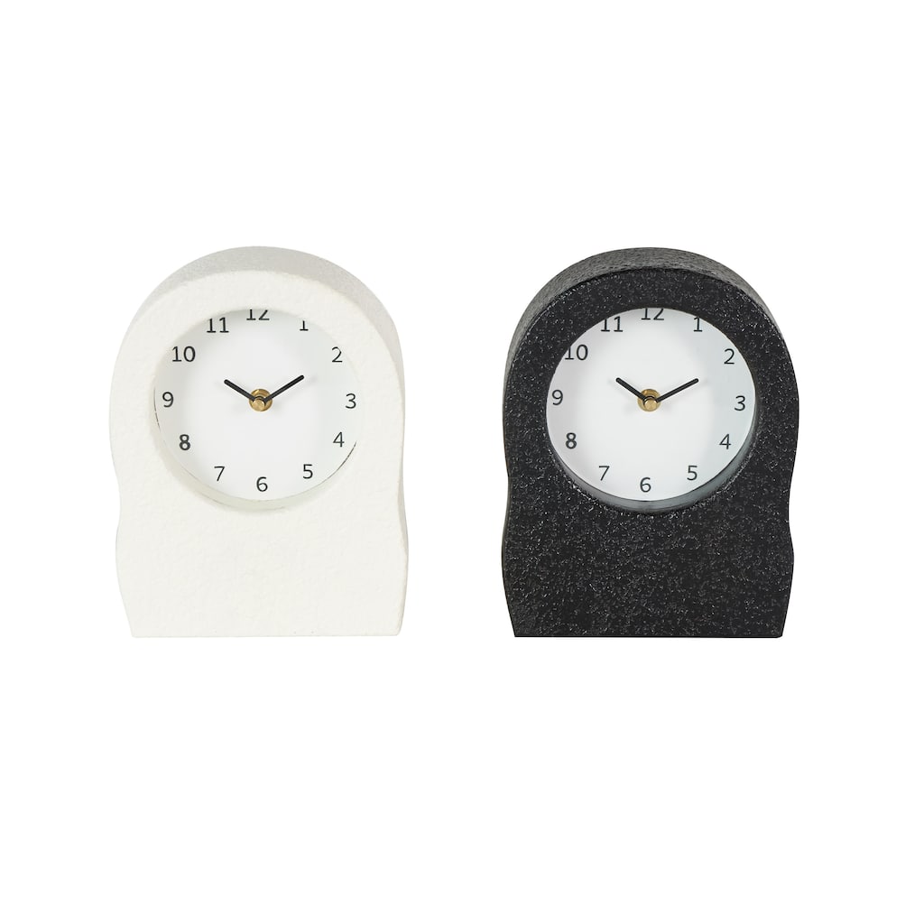 Metal Textured Clock with Gold Accents - Set of 2 Multi Colored - Roche River Decor