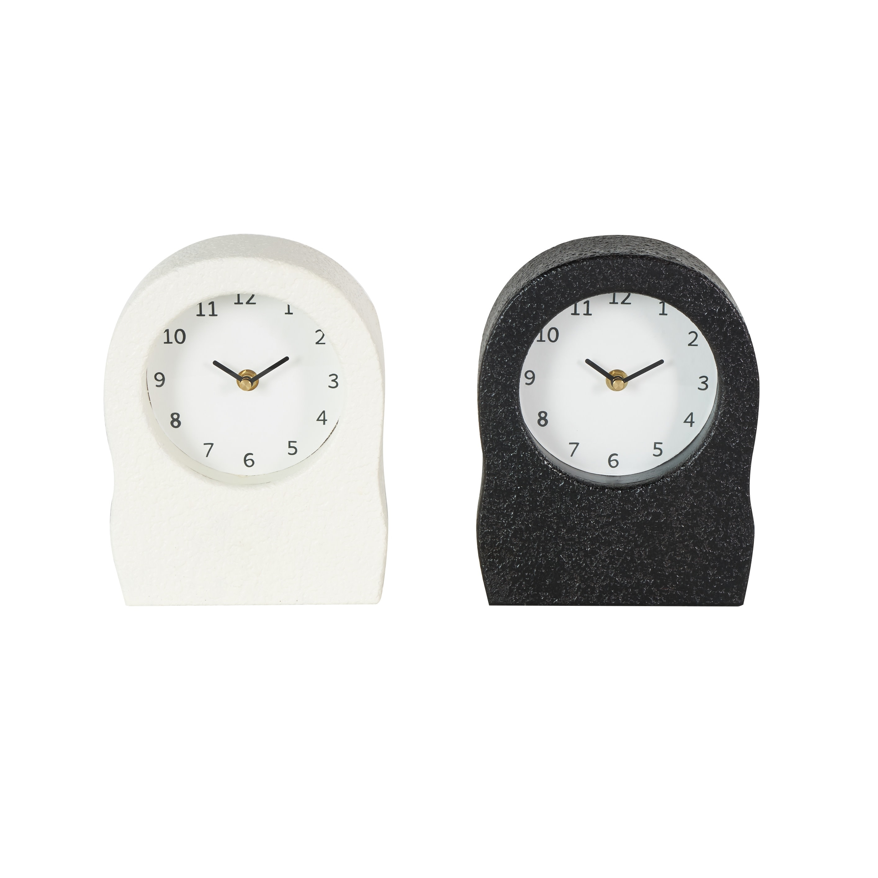 Metal Textured Clock with Gold Accents - Set of 2 Multi Colored - Roche River Decor