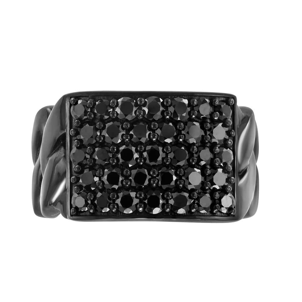 EFFY Men's 925 Sterling Silver Black Spinel Ring