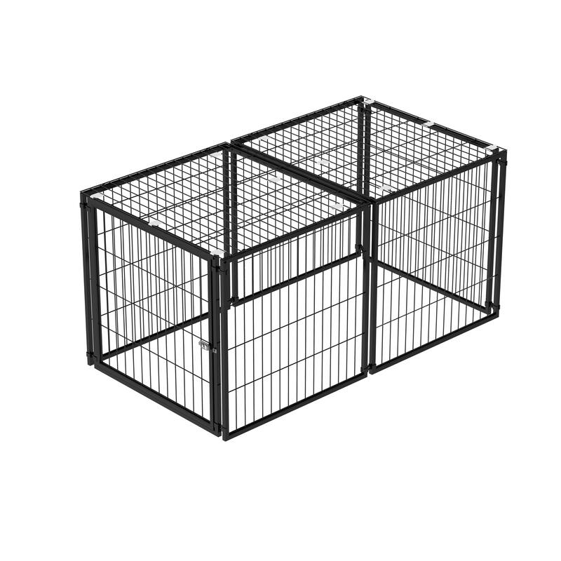 Large Dog Cage 48" Dog Kennel for Medium Dogs Puppy Dog Playpen with Top, Pet Cage, Indoor, Black.48"L x 26.3"W x 23.8"H.