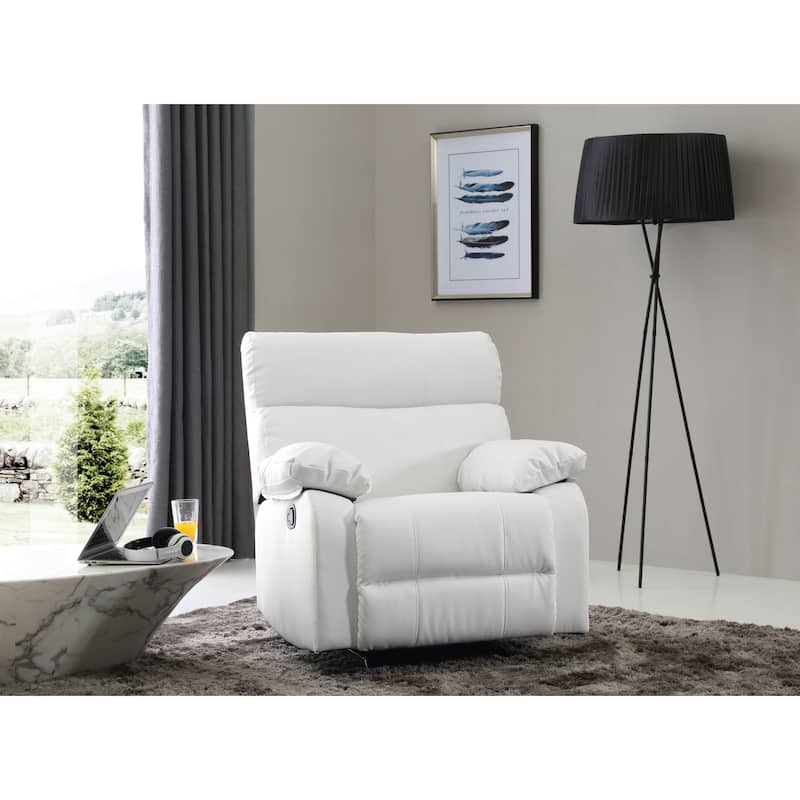 Manny Faux Leather Rocker Recliner - White