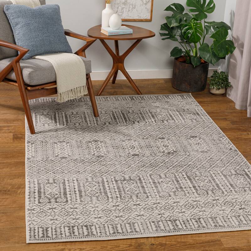 Artistic Weavers Pearland Bohemian Geometric Area Rug - 9'2" x 12' - Grey/Cream