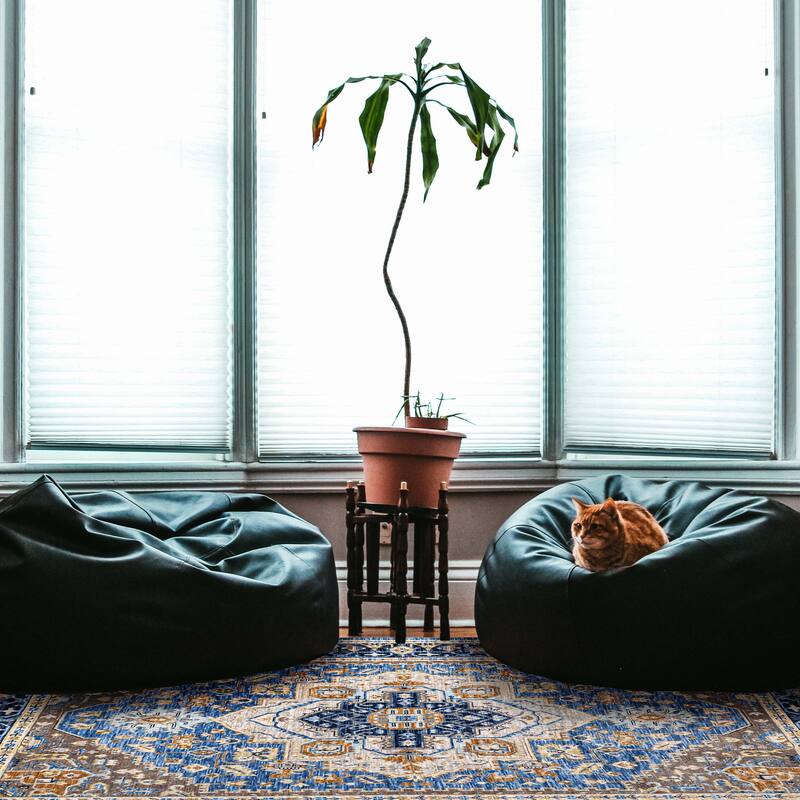 ECARPETGALLERY Hand-knotted Modern Oushak Dark Blue Wool Rug - 10'2 x 14'0