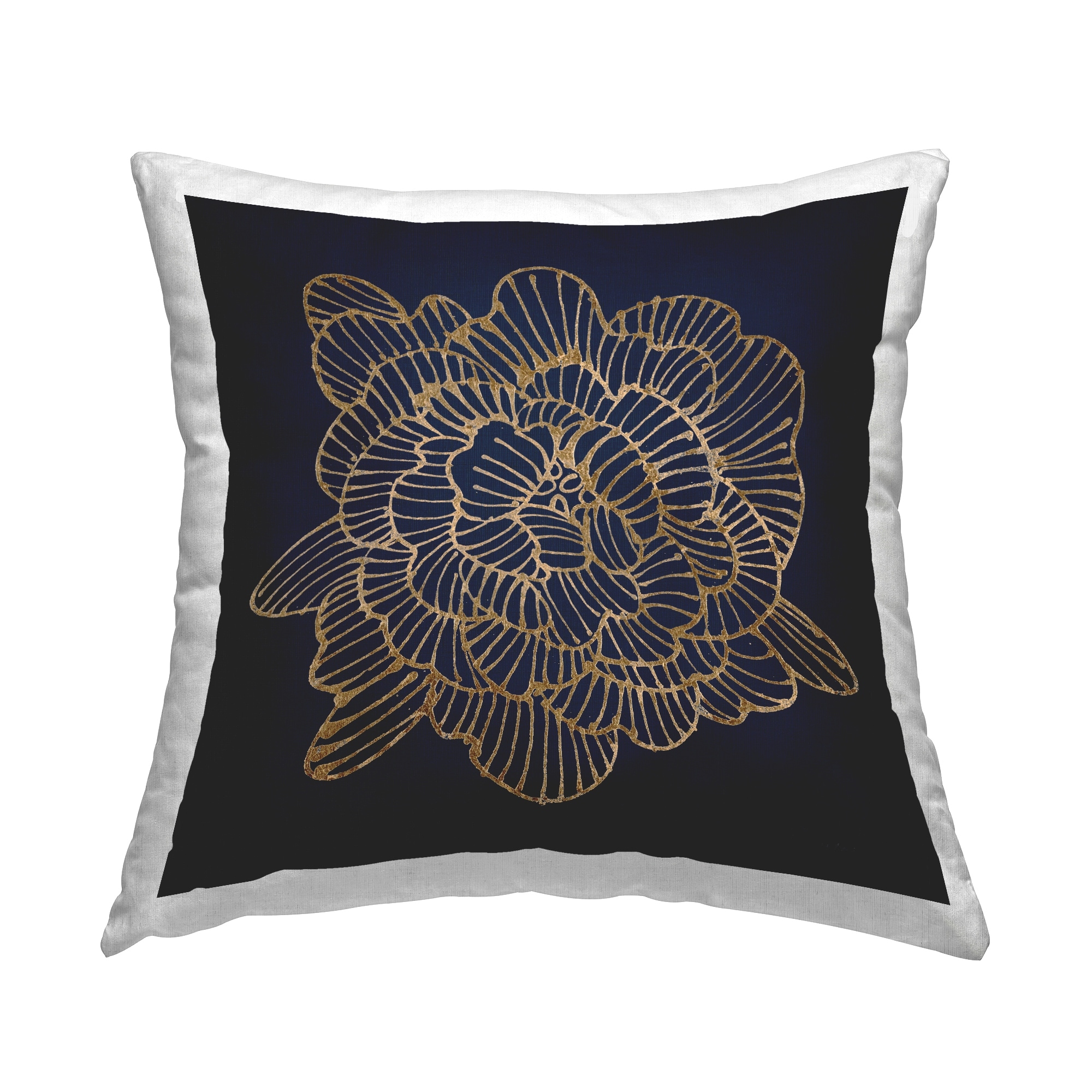 Stupell Contemporary Black Glam Flower Printed Throw Pillow Design by Liz Jardine