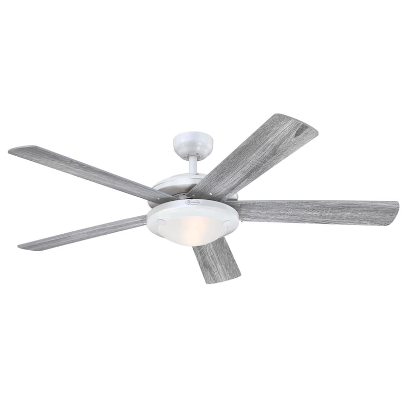 Westinghouse Lighting Comet 52-Inch 5-Blade Indoor Ceiling Fan with Dimmable LED Light Fixture and Frosted Glass