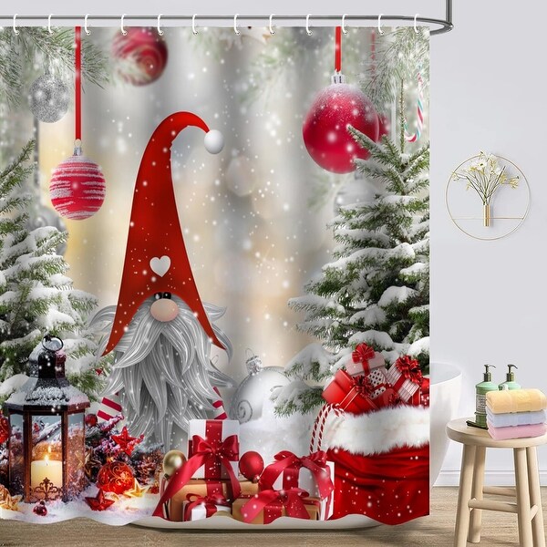 Christmas shower curtain set discount