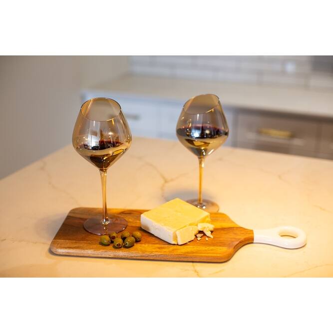 Jeanne Fitz Slant Collection Red Wine Glasses, Set of 2, Gold
