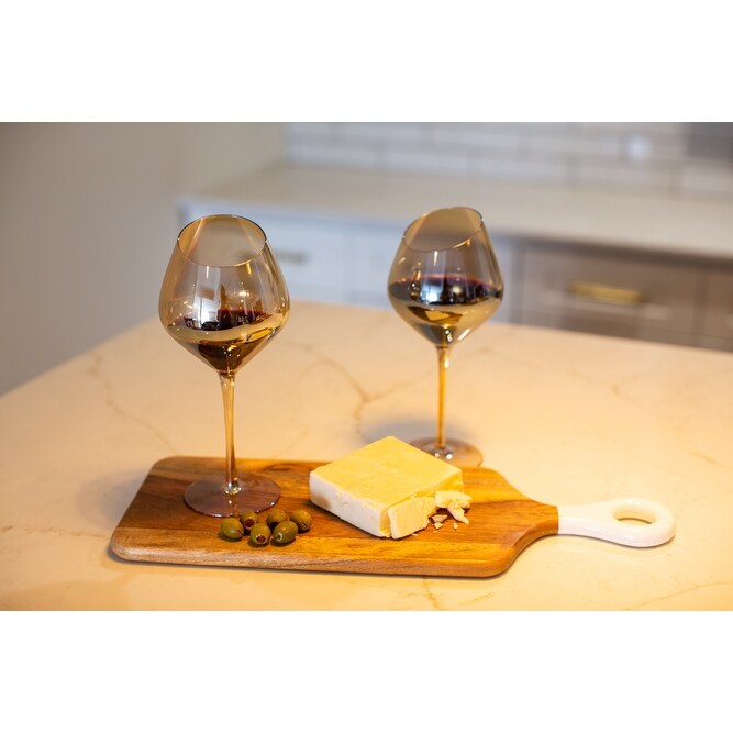 Jeanne Fitz Slant Collection Red Wine Glasses, Set of 2, Gold
