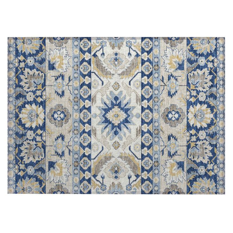 Machine Washable Indoor/ Outdoor Traditional Aspen Chantille Rug
