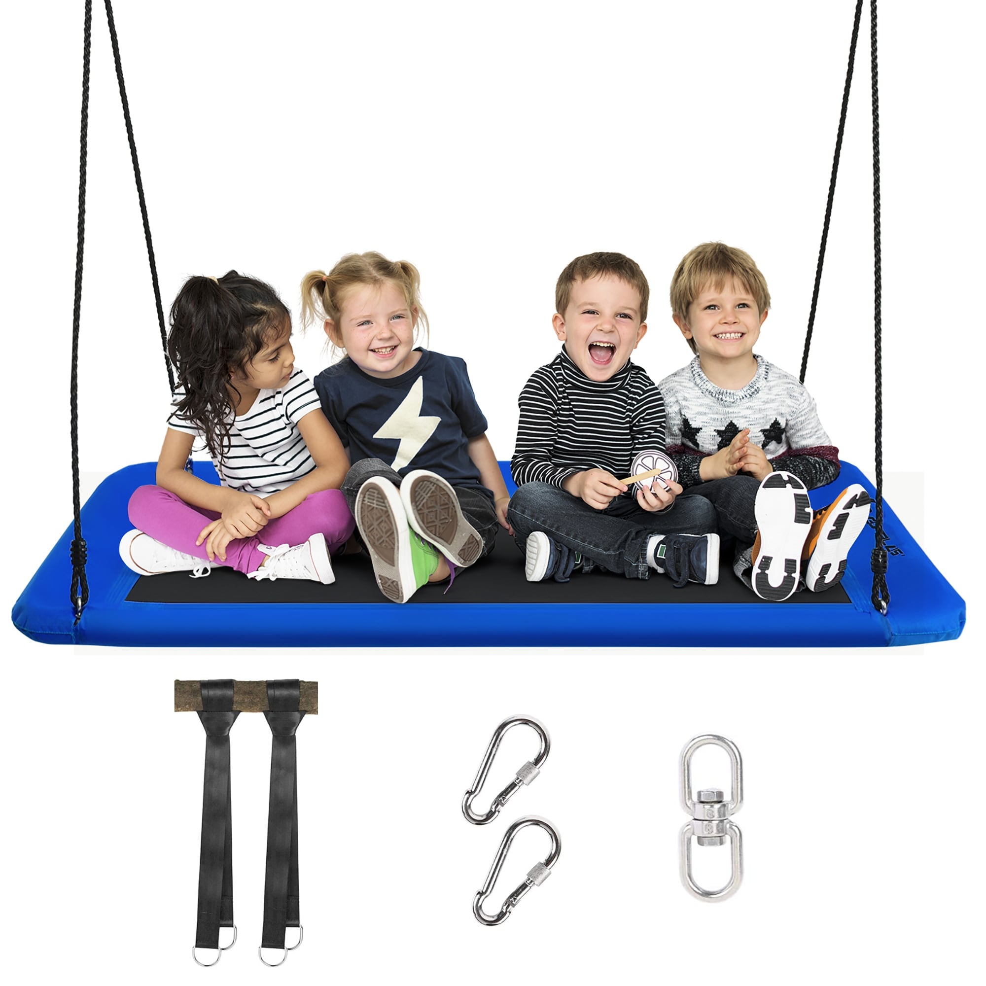 60" Giant Large Tree Swing Outdoor Hanging Play Toy PE Rope EZ Setup 700LBs
