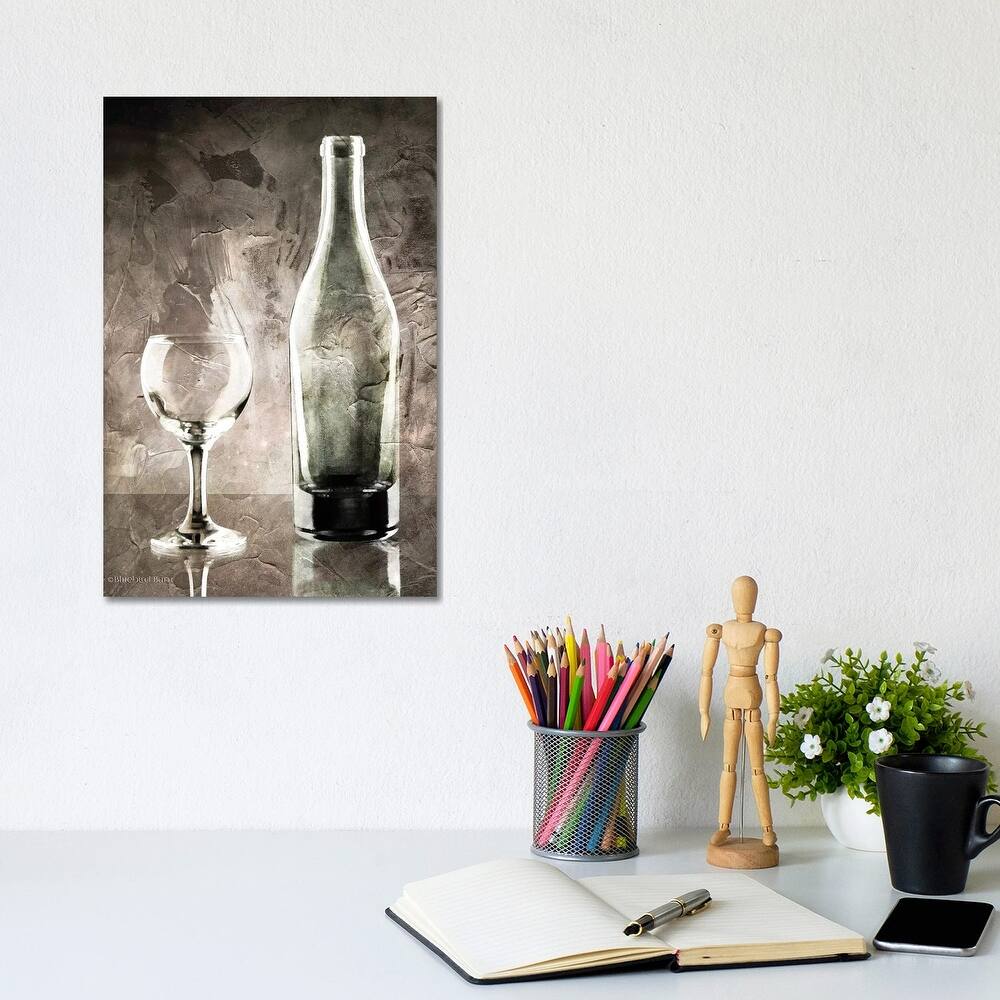 iCanvas "Moody Gray Wine Glass Still Life" by Bluebird Barn Canvas Print
