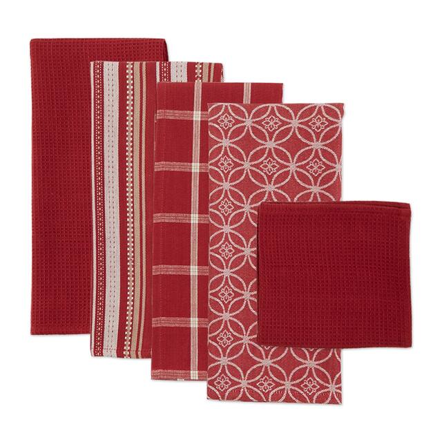DII Assorted Kitchen Dishtowel & Dishcloths (Set of 5)