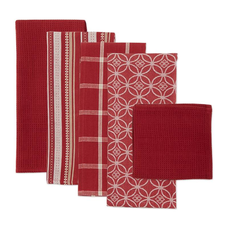 DII Assorted Kitchen Dishtowel & Dishcloths (Set of 5)
